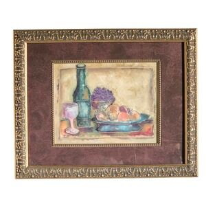 Homestudio Vintage Still Life Art Print Wooden Frame Signed By Joyce Combs 13x16